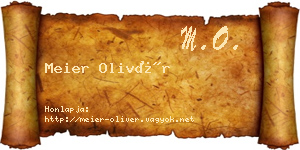 Meier Olivér névjegykártya